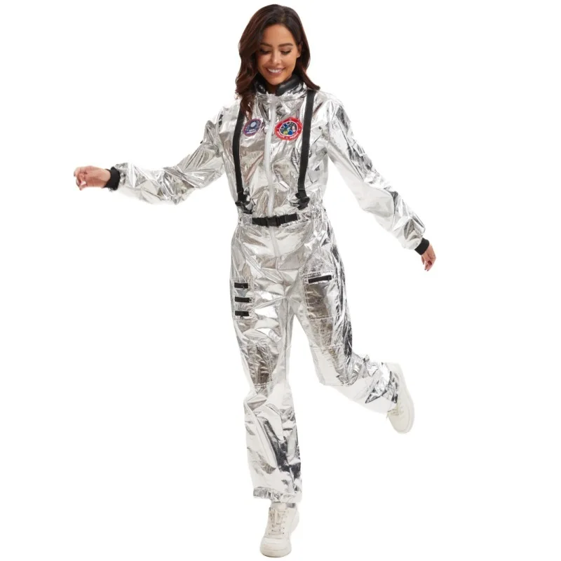 Loween roupa de casal astronauta piloto espaço viajante traje par wear roupas de palco étnico feminino faion tendência