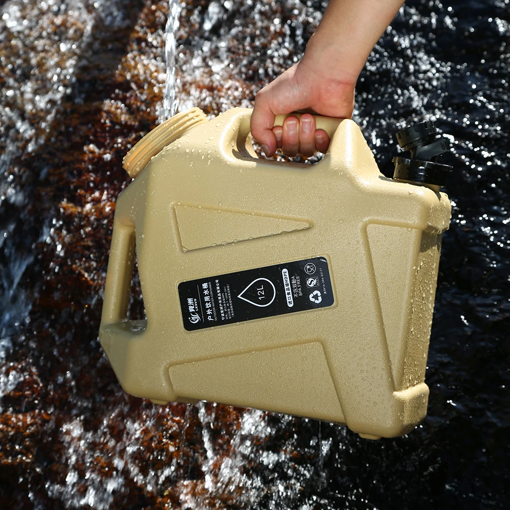 1.6/5/8/10/11/12L Water Bucket Drinking Water Canister Large Capacity with Detachable Faucet for Camping Picnic Hiking