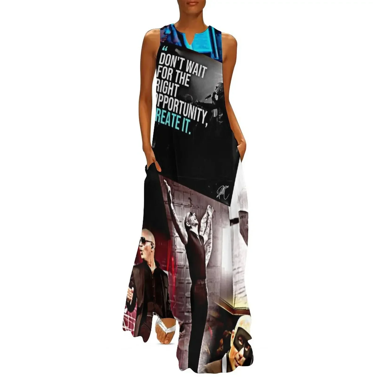 

pitbull singer Long Dress party dresses woman prom dress dresses summer Dress