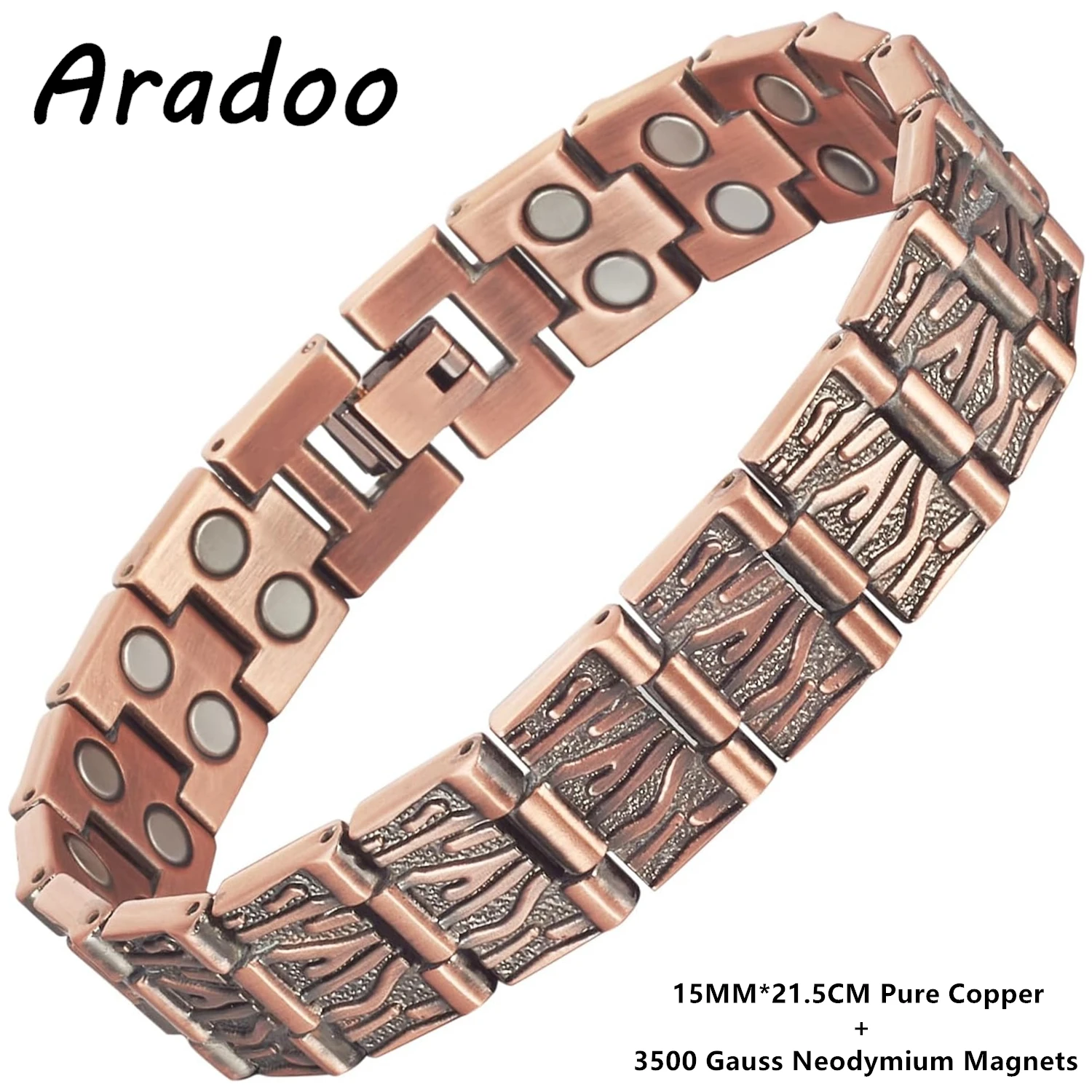 

ARADOO Copper Bracelets for Women Men for Arthritis Magnetic Therapy Bracelet for Carpal Tunnel Jewelry Gift