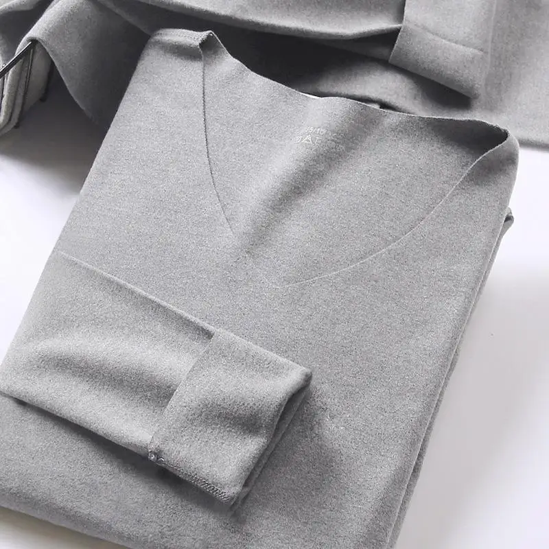 

Men's Seamless Thermal Underwear Set Thin Ladies' Couple Slim Heating Base Layer Fiber Long Pants Warmth Double Layer