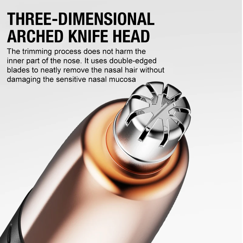 ماكينة تشذيب شعر الأنف LED موديل جديد محمولة للرجال والنساء من النوع C قابلة لإعادة الشحن منظف الأنف والأذن مدمج للسفر