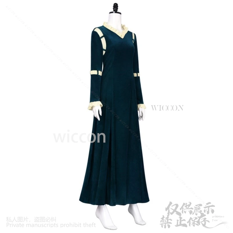 Filme Anime Meida Cosplay Costume para Mulheres, Vestido Longo, Peruca, Ternos, Meninas, Halloween, Carnaval, Princess Wear, Cos