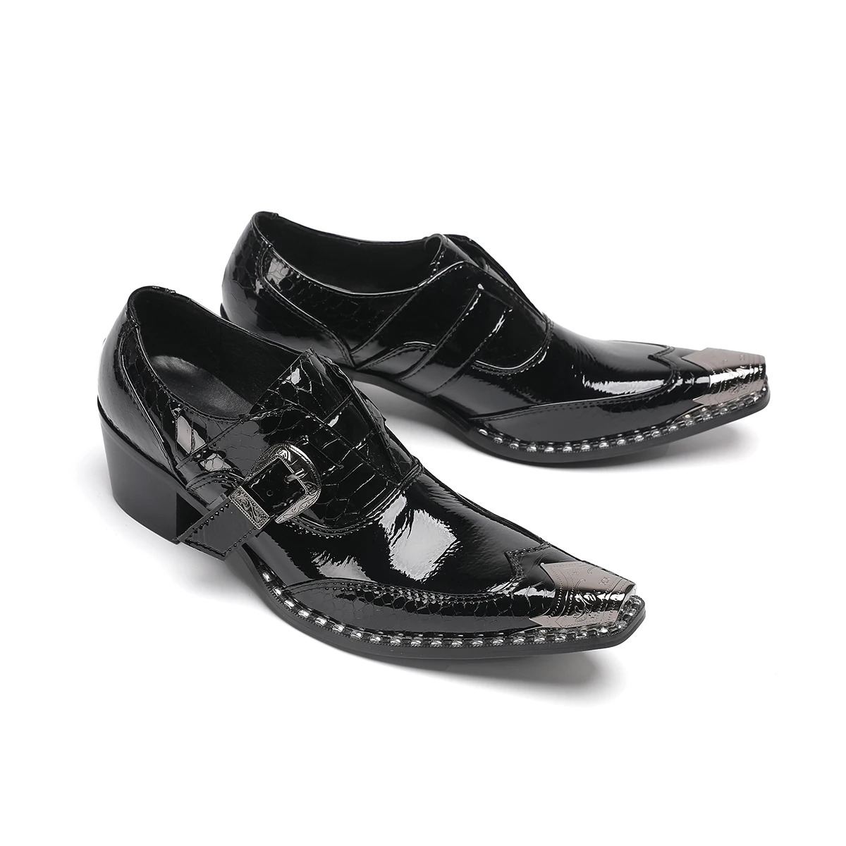 Designer Buckle Strap Zapatos De Hombre Luxury Formal Oxfords Leather Dress Shoes Black Business Shoes Men Sapatos Masculinos
