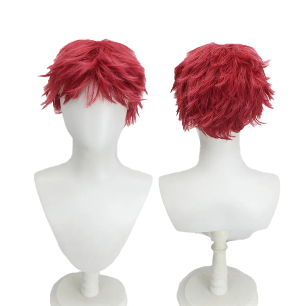 

Парик для косплея Demon Slayer Akaza, красные короткие волосы Aime