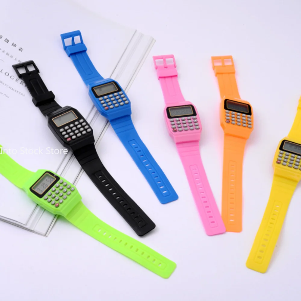 Children Electronic Calculator Silicone Date Multi-Purpose Keypad Wrist Watch