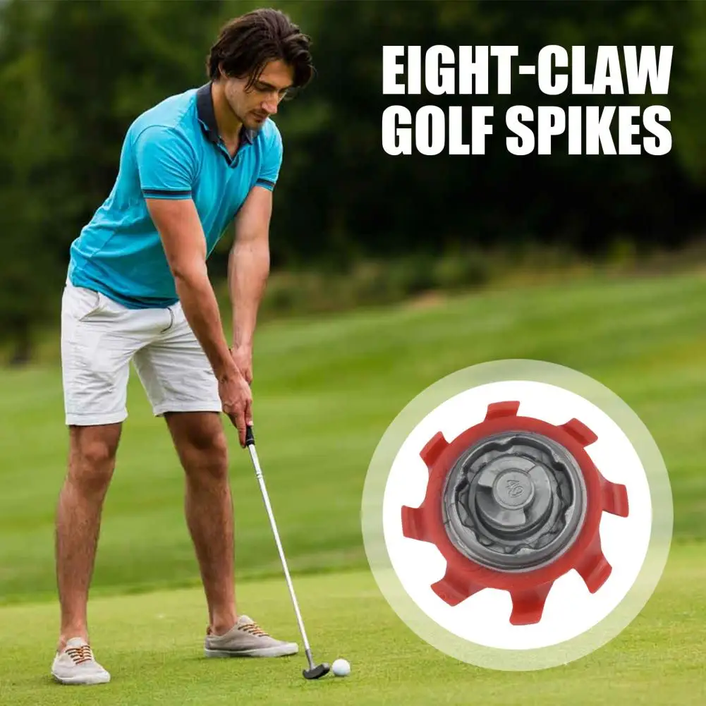 Golf Spikes Replacement Golf Shoe Spikes Replacement Lightweight Anti-slip 8-prong Cleats Fast Twisting Universal Golf Shoe