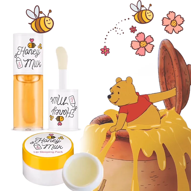 Honey Milk Lip Mask Lip Malm Lip Scrub Lip Oil Lip Care Moisturizing & Nourishing Dry and Cracked Lips  Gloss  Lip Plumper Gloss