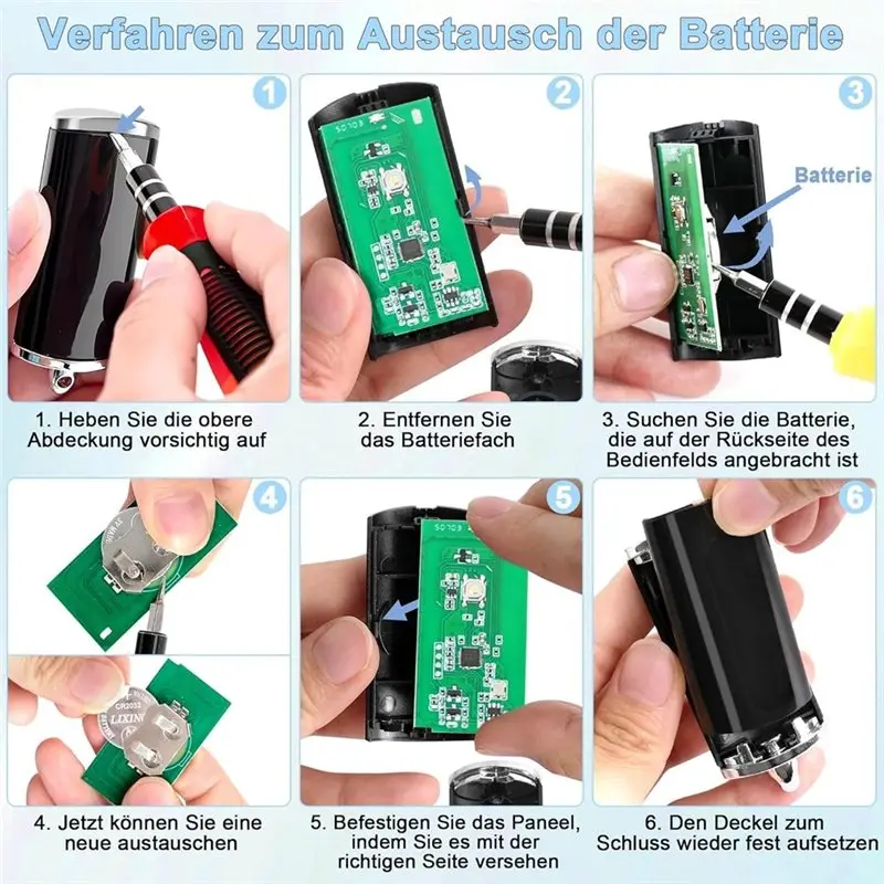 【SLEEK】Garagentor-Handfernbedienungssender, 1-Tasten-Funktion, glänzend schwarz, für Hormann HSE1-868-BS HS1 HSE2 Bisecur