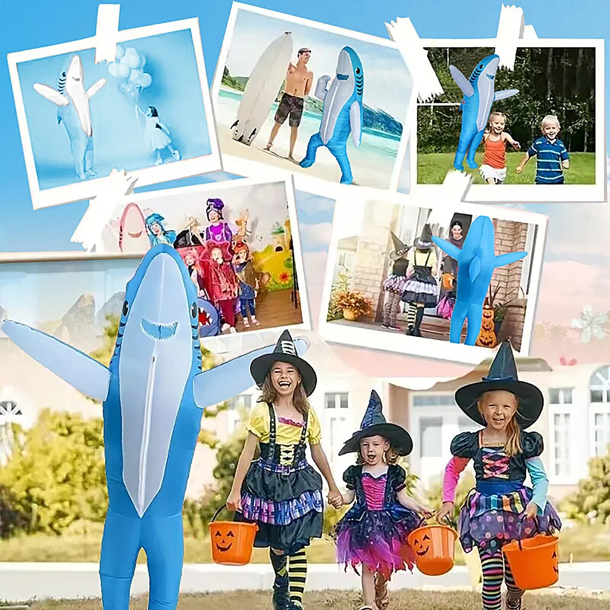 성인 블루 상어 풍선 의상 크리스마스 애니메이션 코스프레 의상 Seafish 상어 마스코트 멋진 파티 역할 놀이 Disfraz