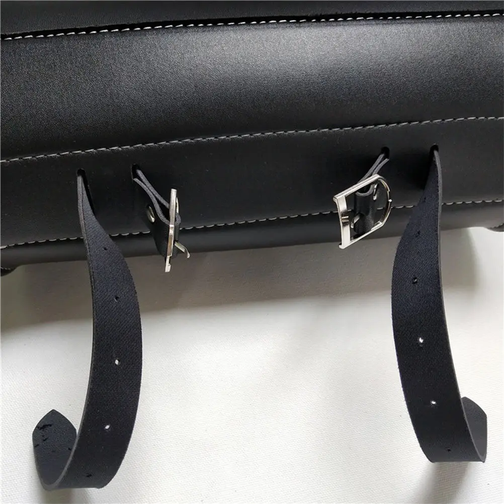PU Motorcycle Hanging Bag Black Large Capacity Durable Motorcycle Saddlebag Side Pouch Gadget Case Motorbike Gadget Box