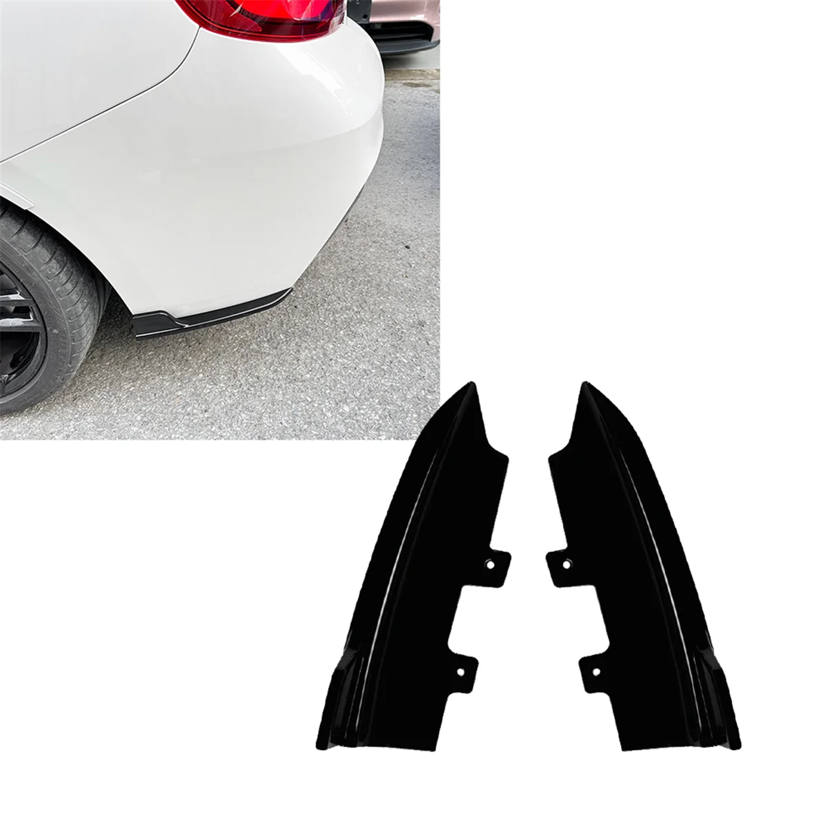 Bumper belakang mobil, Lip Diffuser Splitter Winglet Apron Spoiler untuk BMW 2 Series F22 F23 M Sport 2015-2019 Gloss hitam