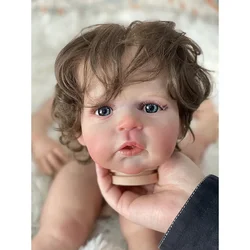 24inch 60cm Already Painted Reborn Doll Kit Sandie Cute Baby Girl with Hand Rooted Hair DIY Doll Parts