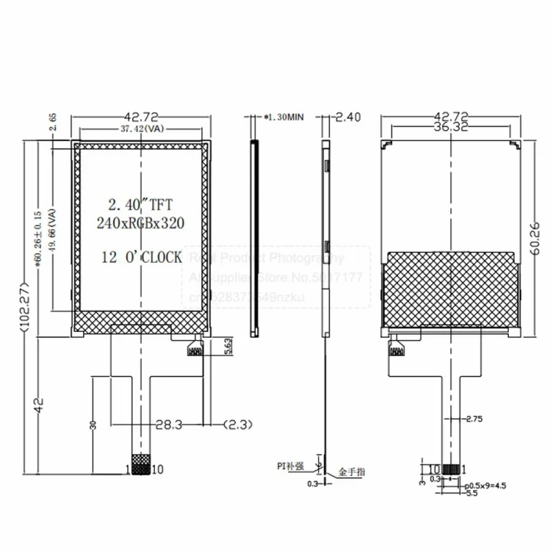 2.4 Inch TFT LCD Screen Display SPI Serial Port 240*320 ST7789V Drive IC 10Pin TFT LCD Disc Playing a Movie