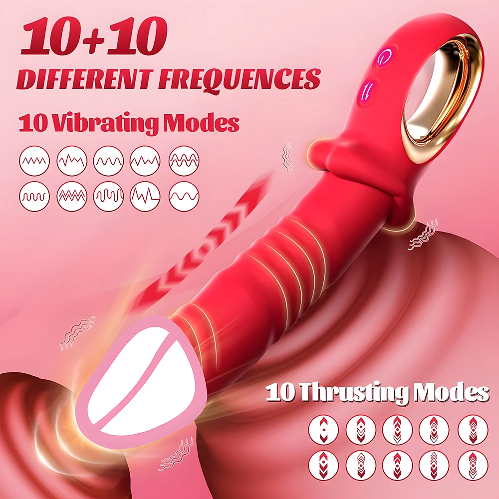 Wholesale 10 Vibrating Thrusting Vibrator G Spot Vibrator Anal Dildo with Liquid Silicone Vaginal Massage Clitoris Stimulator