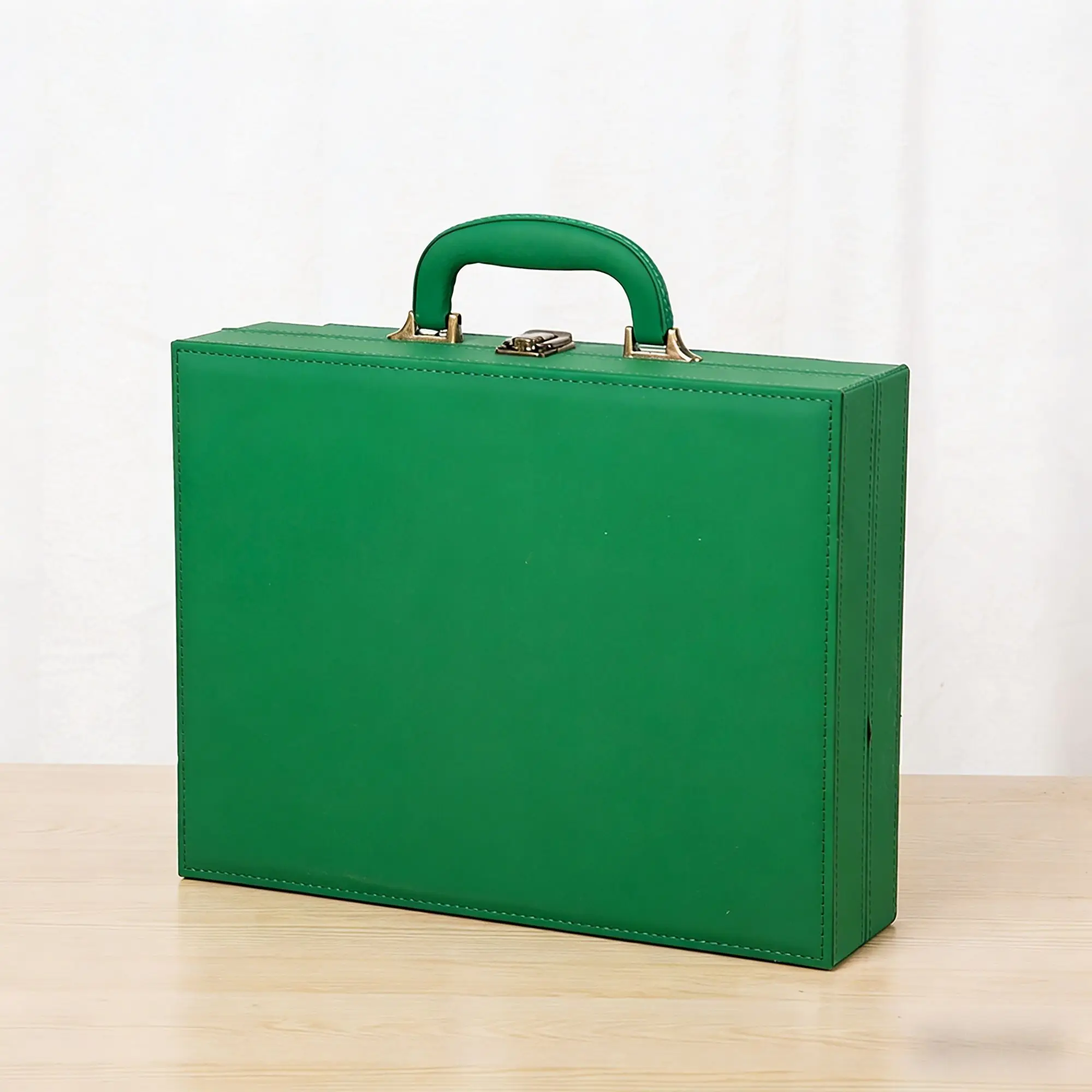 Portable PU Document Leather Universal Storage Box for Insurance Policy Gift Storage 35X27X9CM
