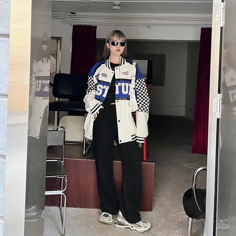 Atasan lengan panjang uniseks mantel Bomber Amerika jaket musim semi musim gugur Hip Hop jalanan tinggi kerah dudukan Bomber Universitas balap wanita Jack MN3