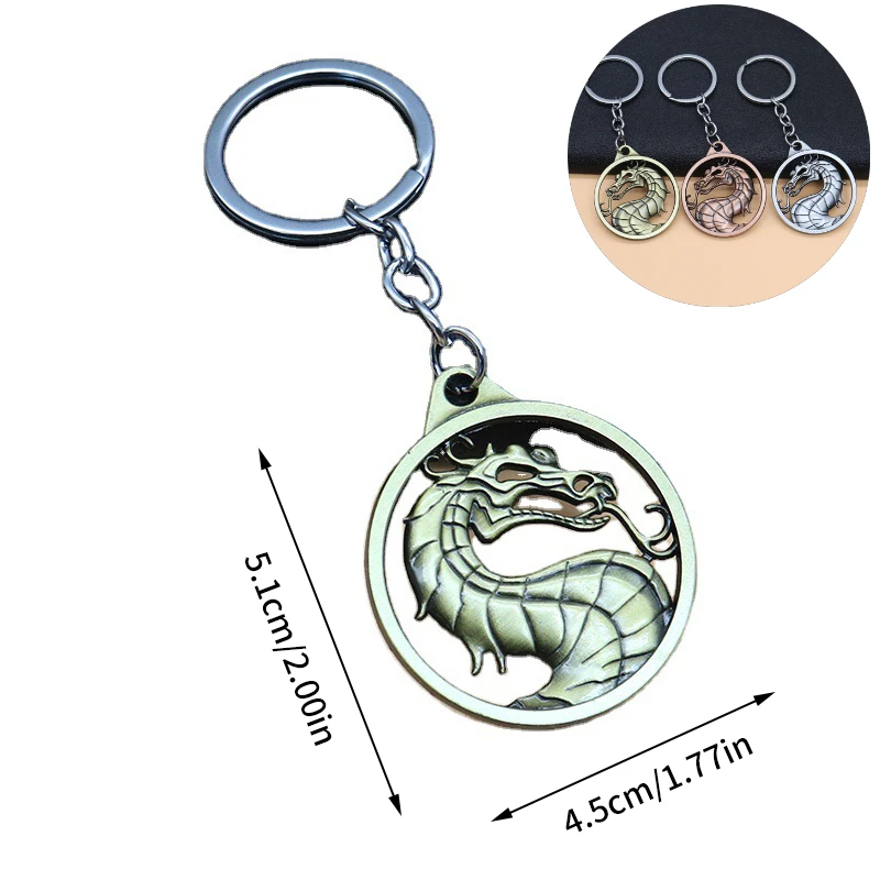 Брелок-с-драконом-Модная-бижутерия-брелок-античный-серебряный-дракон-подвеска-брелок-сувенир-подарок