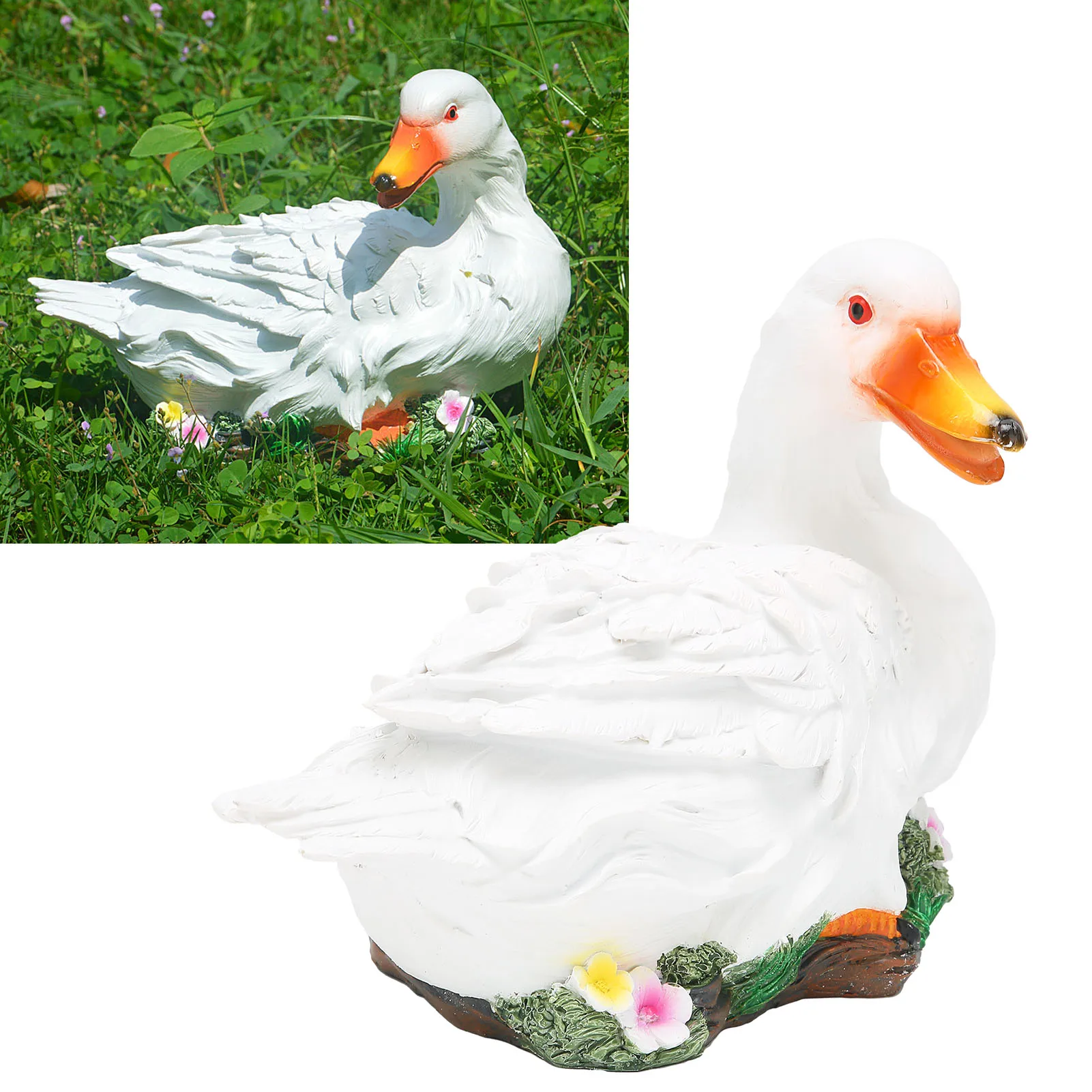 

Resin Duck Statue Simulation Duck Ornament Model Decoration For Outdoor Garden Yard