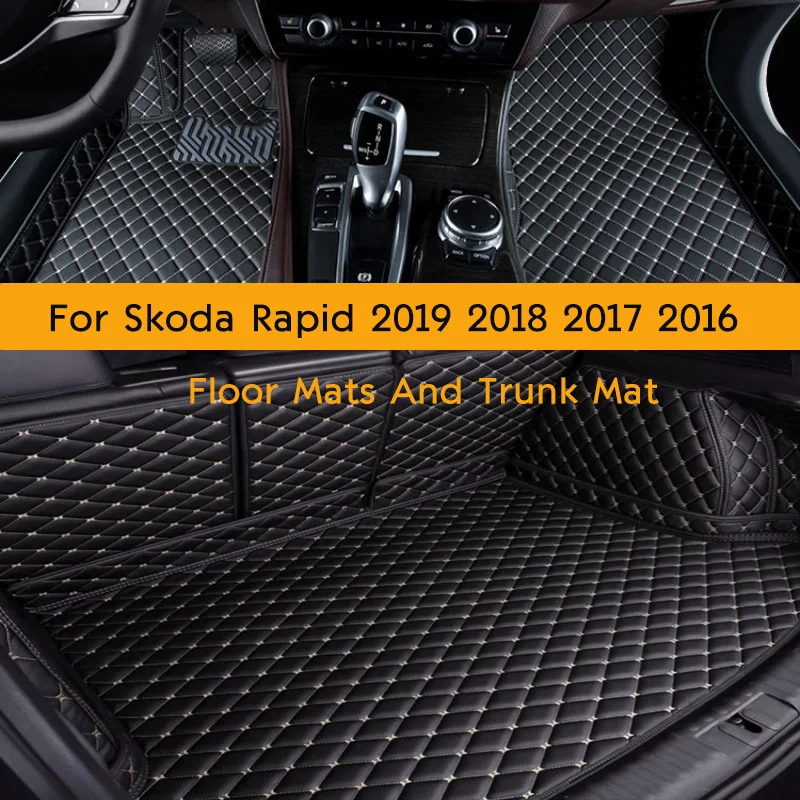 

Для Skoda Rapid 2019 2018 2017, коврик в багажник на заказ, автомобильные подушечки для ног, ковер, интерьер, авто, детали интерьера, аксессуары, ковер