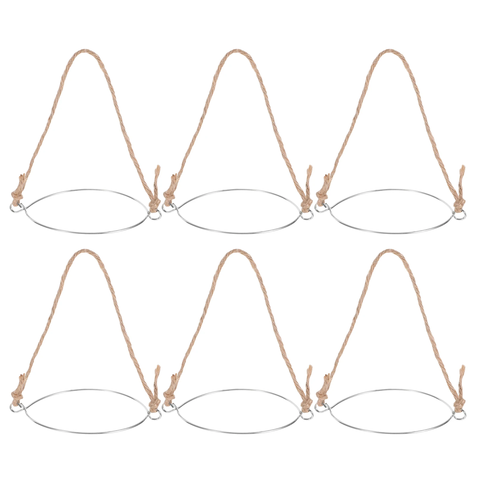 

6 Pcs Stainless Steel Wire Mason Jar Handle Canning Hanger Hemp Rope with Wide Mouth Handles for