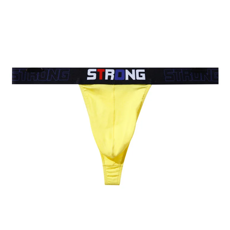 Men's Thong Modal T-Shaped Panties Sexy Low-Waist Underwear Convex Pouch Jockstrap Underpants Sports Breathable Thongs G String