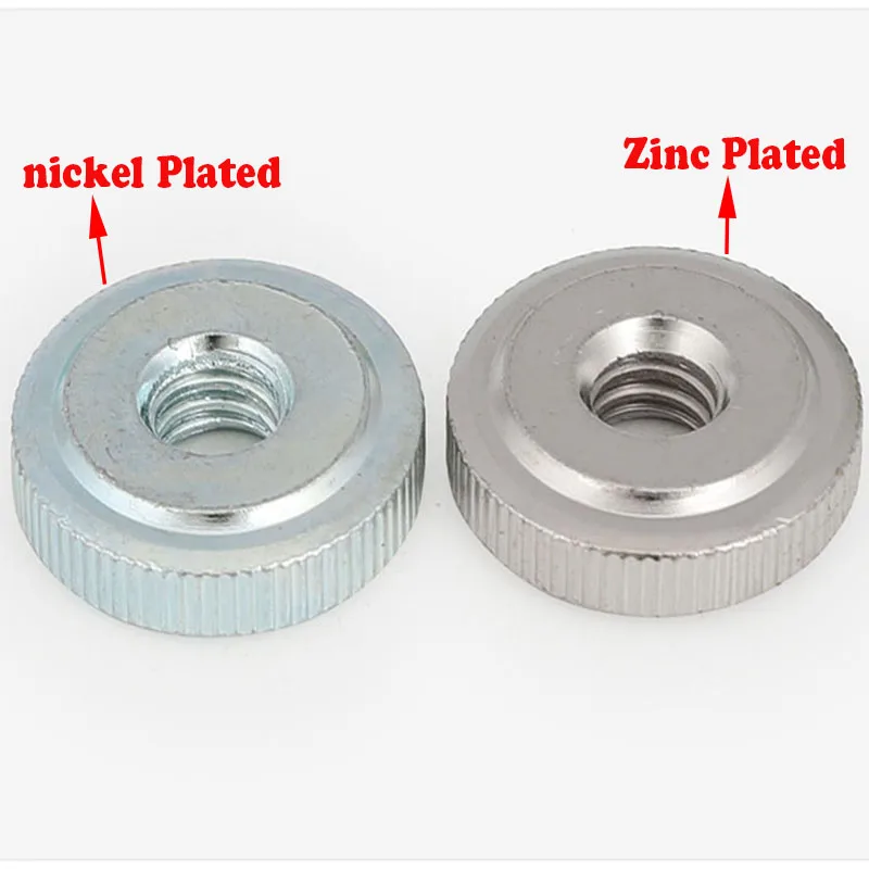 10pcs /5pcs/ 2pcs Knob Nut Din467 Gb807 M3 M4 M5 M6 M8 M10 Nickel Plated/Zinc Plated Quality Material Knurled Nuts Thin Flat Nut