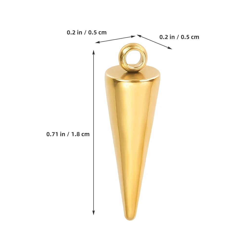 

16 Pcs Cone Hanging Charm Pendant Metal Charms for Necklace Making Necklaces Women Miss