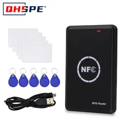 RFID Copier Duplicator 125KHz Key fob NFC Smart Card Reader Writer 13.56MHz Encrypted Programmer USB UID T5577 EM4305 Cards Tags