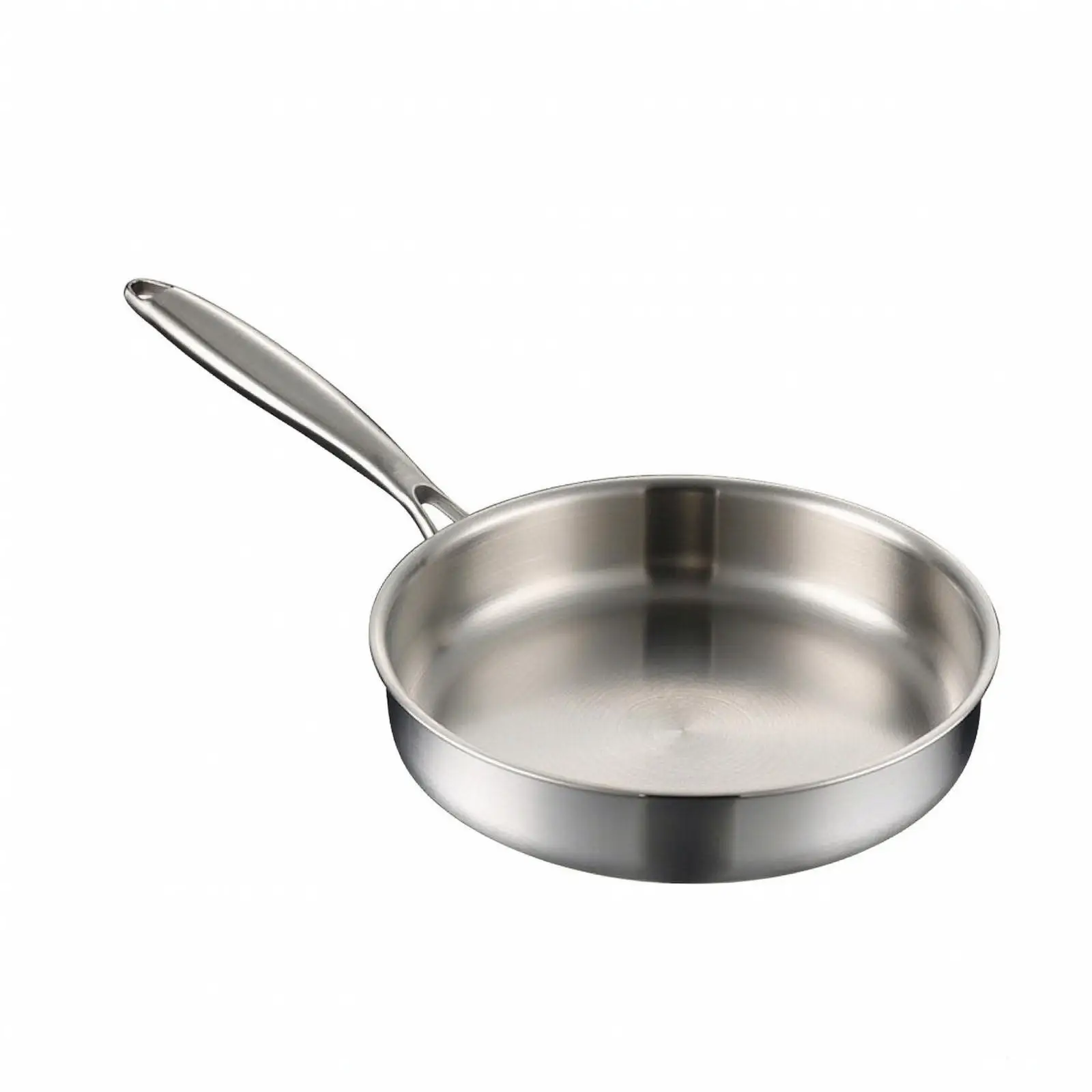Brushed Finish Nonstick Frying Pan Stainless Steel Cookware for Everyday Frying Sautéing Ceramic Hob