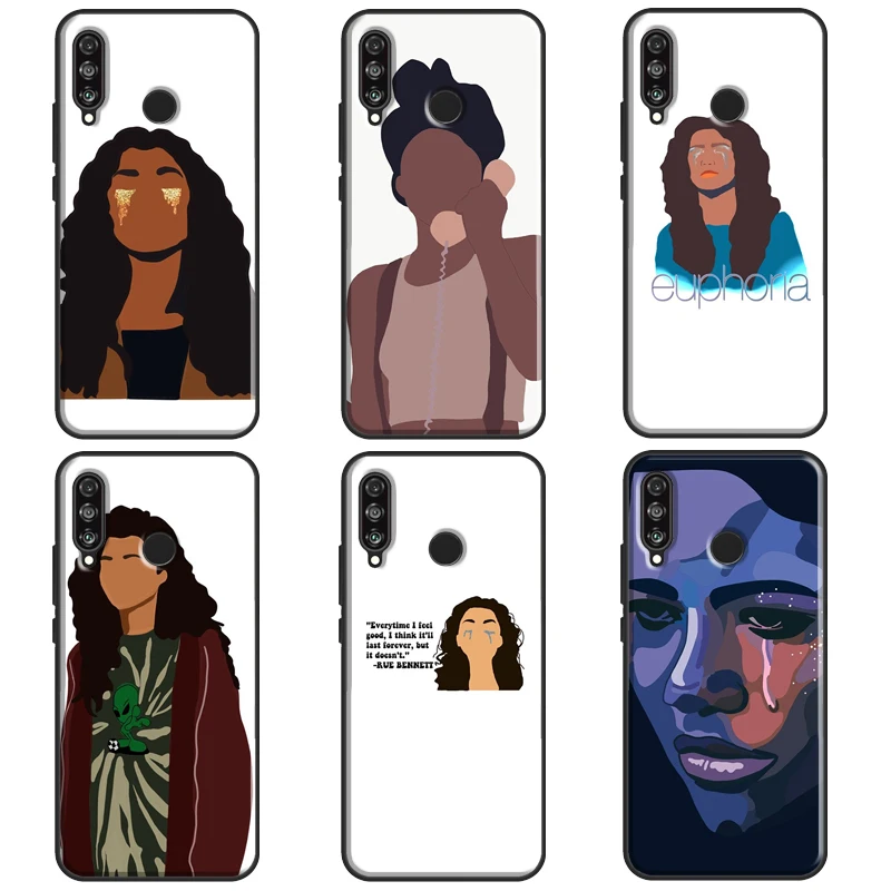 Euphorie Zendaya Rue pour Huawei Nova 8i 7i 11i 12i 12s 9 10 SE Y90 Y60 Y70 Y72 Y61 Y91 P30 P40 Lite P60 Pro étui