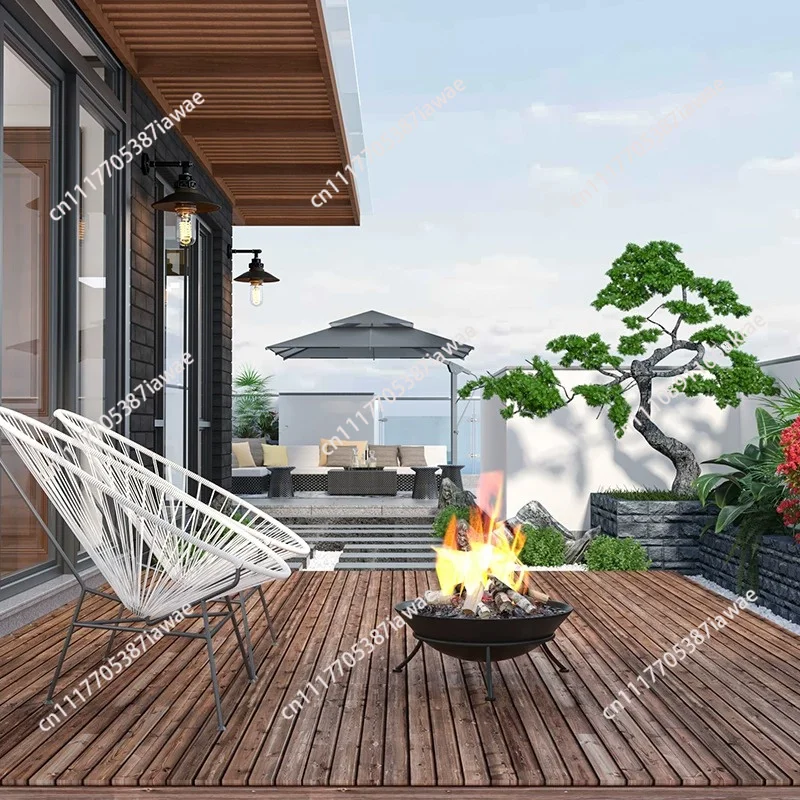 47/60cm Forged Iron Brazier Portable Indoor Outdoor Bonfire Fire Pit Table