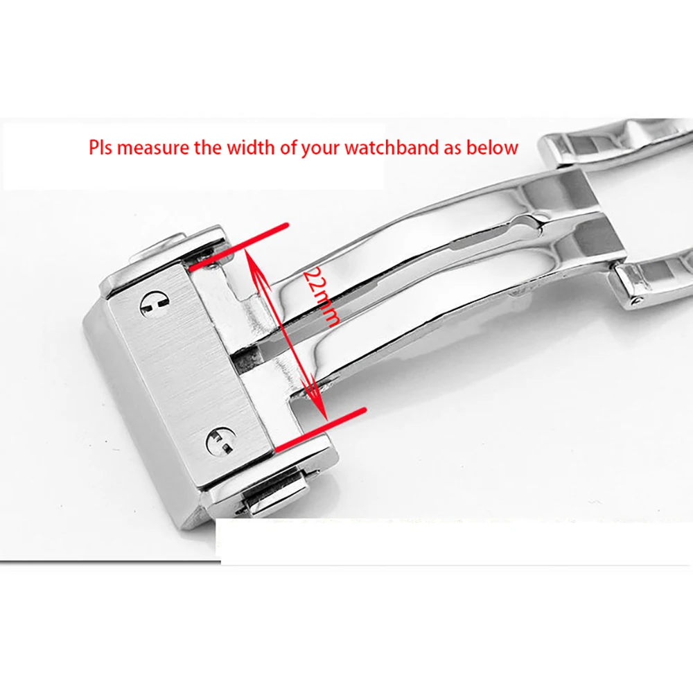 22 مللي متر أعلى جودة الفولاذ المقاوم للصدأ مشبك ل Hublot حزام الانفجار الكبير الرجال المطاط الجلود حزام الساعات ماتيل للطي مشبك اكسسوارات
