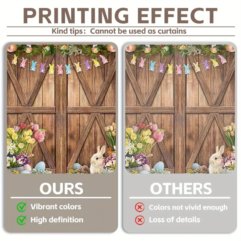 VIKAMA Retro Brown Spring Easter Photography Background Banner Indoor Outdoor Family Holiday Party Decoration