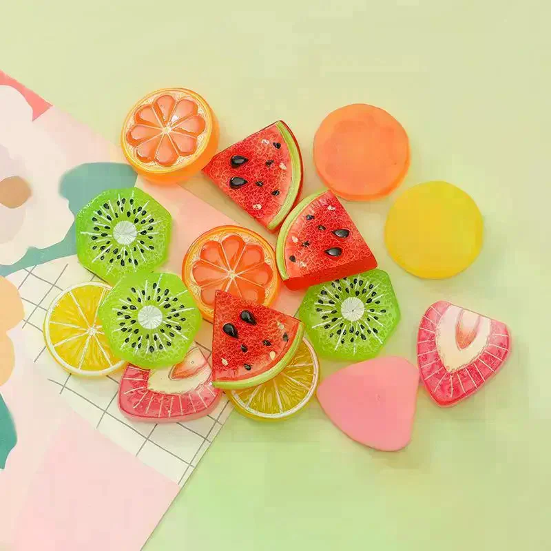 10pc Resin Mixed Fruit Craft Strawberry Lemon Watermelon DIY Scrapbook Wedding Decor Jewelry Accessories Premium Quality Durabl