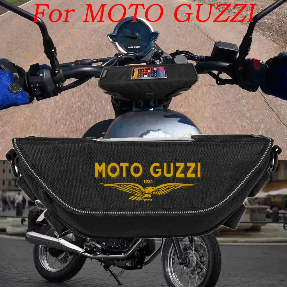 

For Moto Guzzi V7 V9 V85TT Retro commemoration Motorcycle accessory Waterproof And Dustproof Handlebar Storage Bag navigation