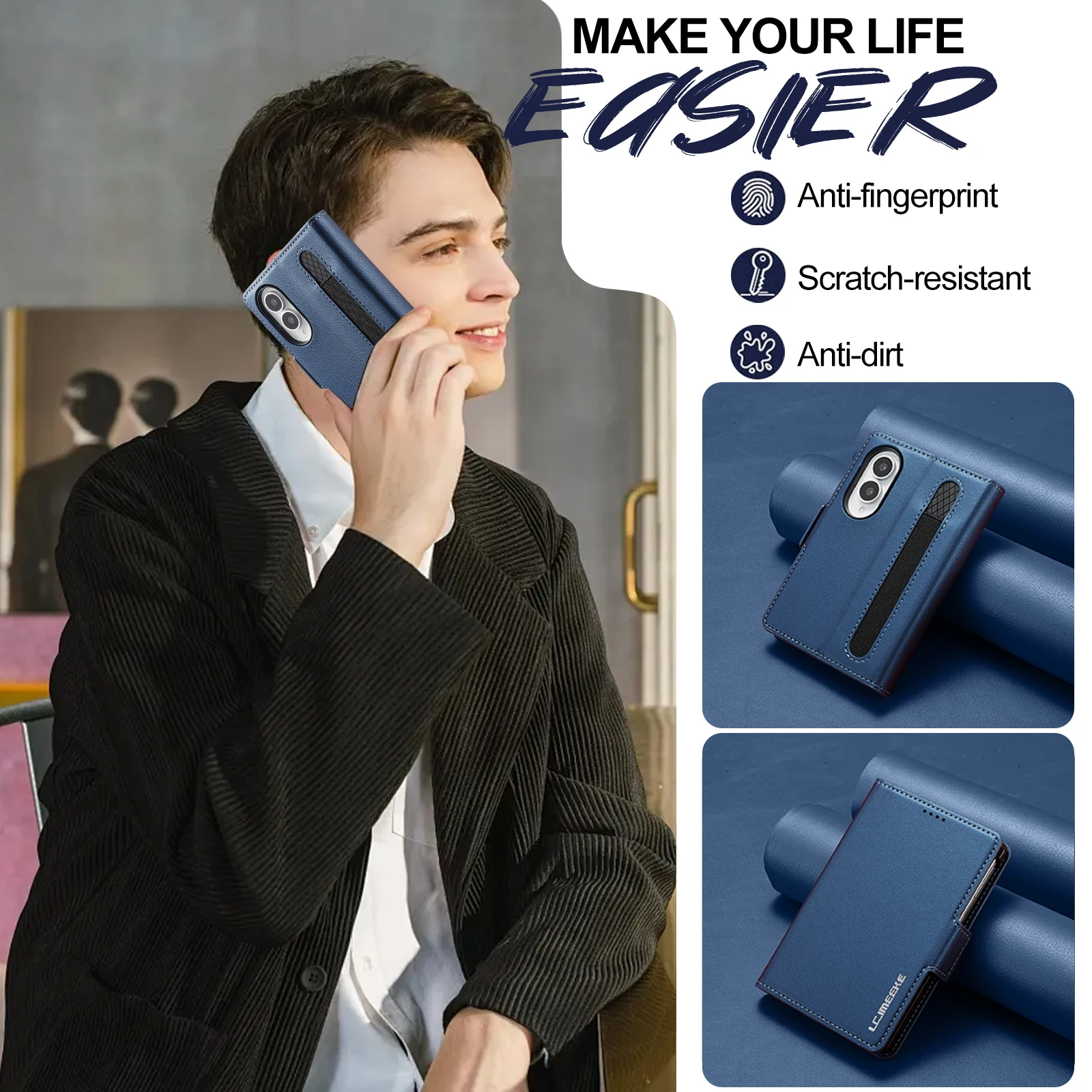 For Samsung Galaxy Z Fold 8 Wide Fold Case PU Leather Wallet Flip Cover Built-in S Pen Slot Magnetic Closure Card Holder Cover