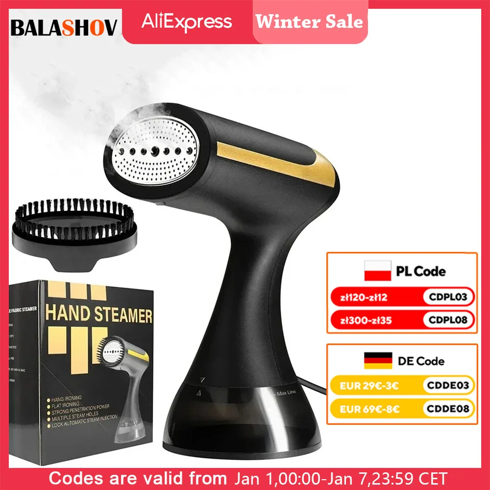 Garment Steamers 350ml Hand Holding Ironing Machine Fast-Heat 1500W Household Steam Handheld Fabric Steamer for Home Travelling