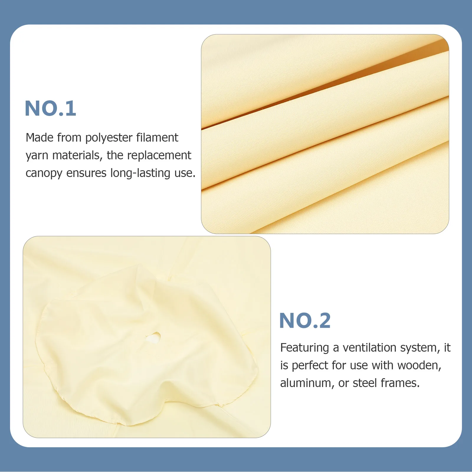

Outdoor Canopy Replacement Uv Resistant Windproof Rainproof Garden Patio Replacement Umbrella Cloth Durable Polyester Fabric For