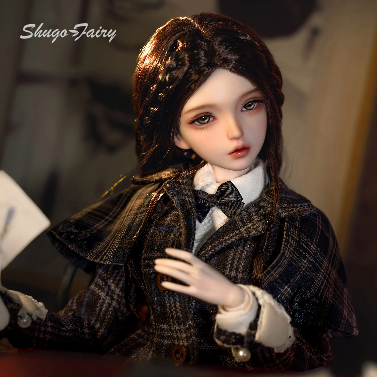

BJD Doll 1/4 Sylvi Full Set D Academy Vintage Plaid Skirt Murder Mystery Suspense Investigator Whodunit Resin Figure Shugafairy