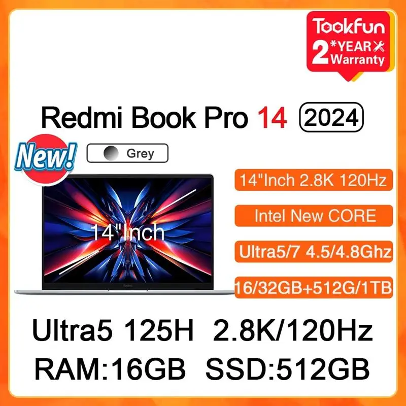 To Redmi Book Pro 14 2024 Laptop Intel Ultra5 125H 7 155H RAM 32GB SSD 1TB 14