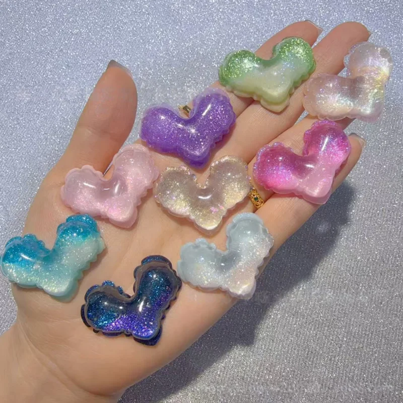 100PCS Sparkling Star Love Heart Gradient Night Light Resin DIY Handmade Materials Crafts Home Decoration Accessories Gradient