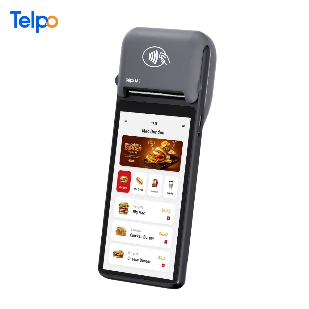 Android 12 Smart Mobile Takeaway Handheld Pos Terminal With Nfc Reader 6 Inches Screen With Ticket