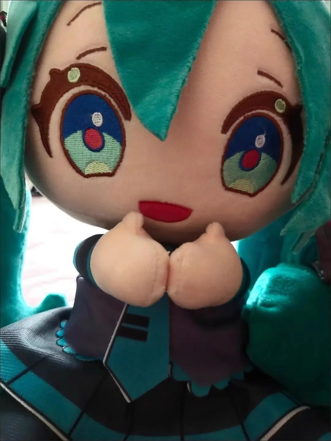 Neue echte japanische Hatsune Miku Miku Puppe süße Fufu Baumwolle Plüsch Puppe Spielzeug Cartoon Peripherie Spielzeug schöne Weihnachten Mädchen Geschenk