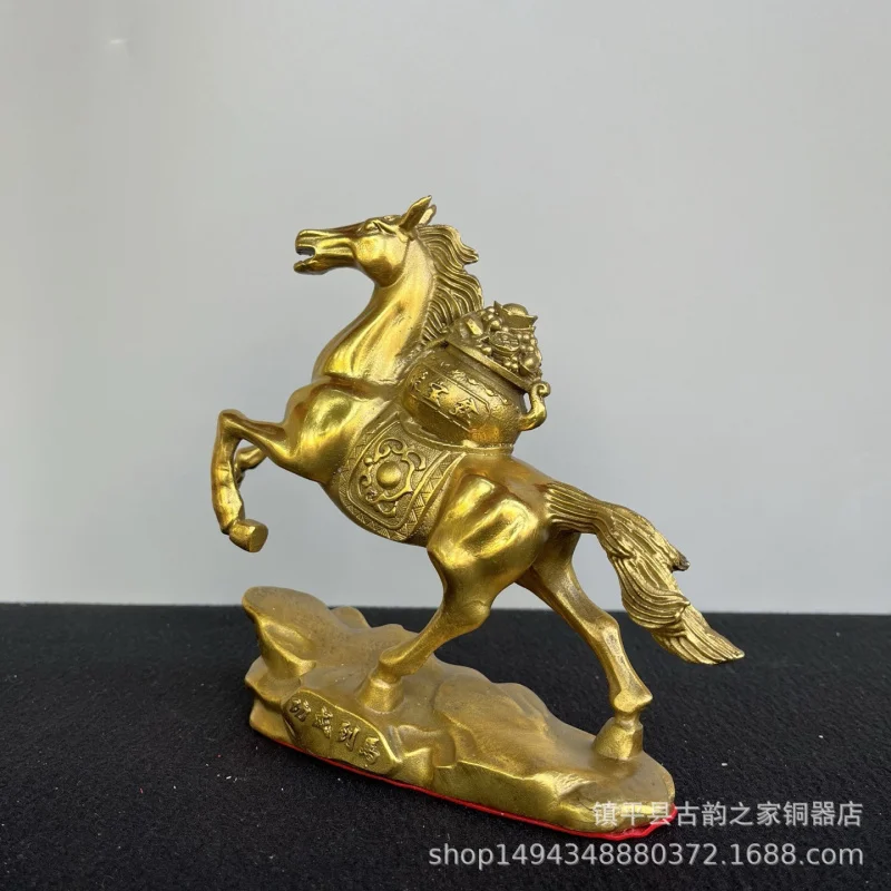 Bronze Success Ornament Pure Copper Zodiac Yuanbao Decoration Housewarming Gift Large Treasure Bowl Horse Disp