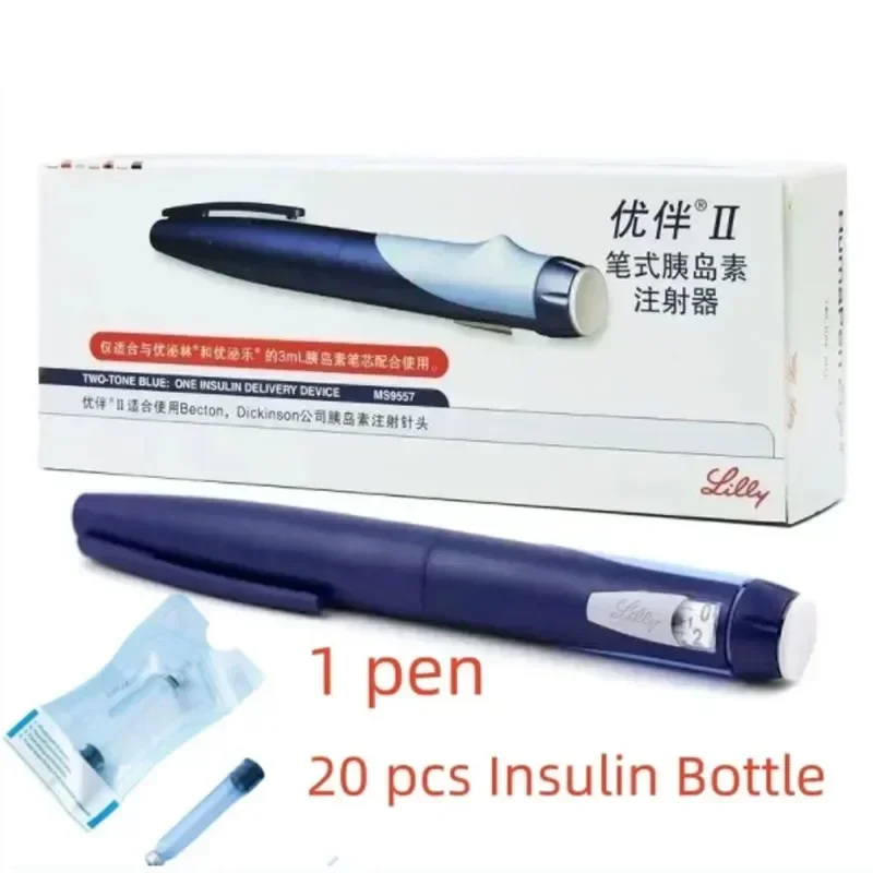 

Portable Lilly Huma lancing Pen Ergo 2 syringe Insulin lancet Pen for 3ml Humulin Humalog Diabetic Injection Diabetes