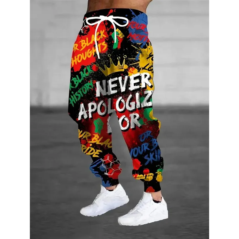 

Новые мужские брюки на осень 2026. уличные повседневные модные и спортивные с 3D принтом букв в виде короны для комфорта.