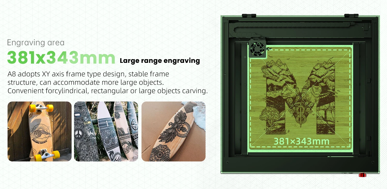 DAJA A8 Laser Cutter Engraver High precision Business Efficient Laser Engraving Machine for Metal Wood Acrylic Glass leather