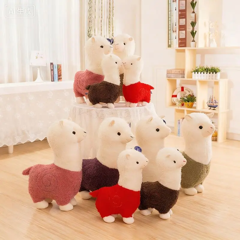 

28 см плюшевые игрушки из альпаки, милые белые, зеленые, розовые, фиолетовые, плюшевые игрушки с героями мультфильмов для мальчиков и девочек, подарки на день рождения, Рождество