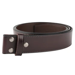 No Buckle Leather Belt  Press Button Width 3.8cm DIY Decorative Accessories